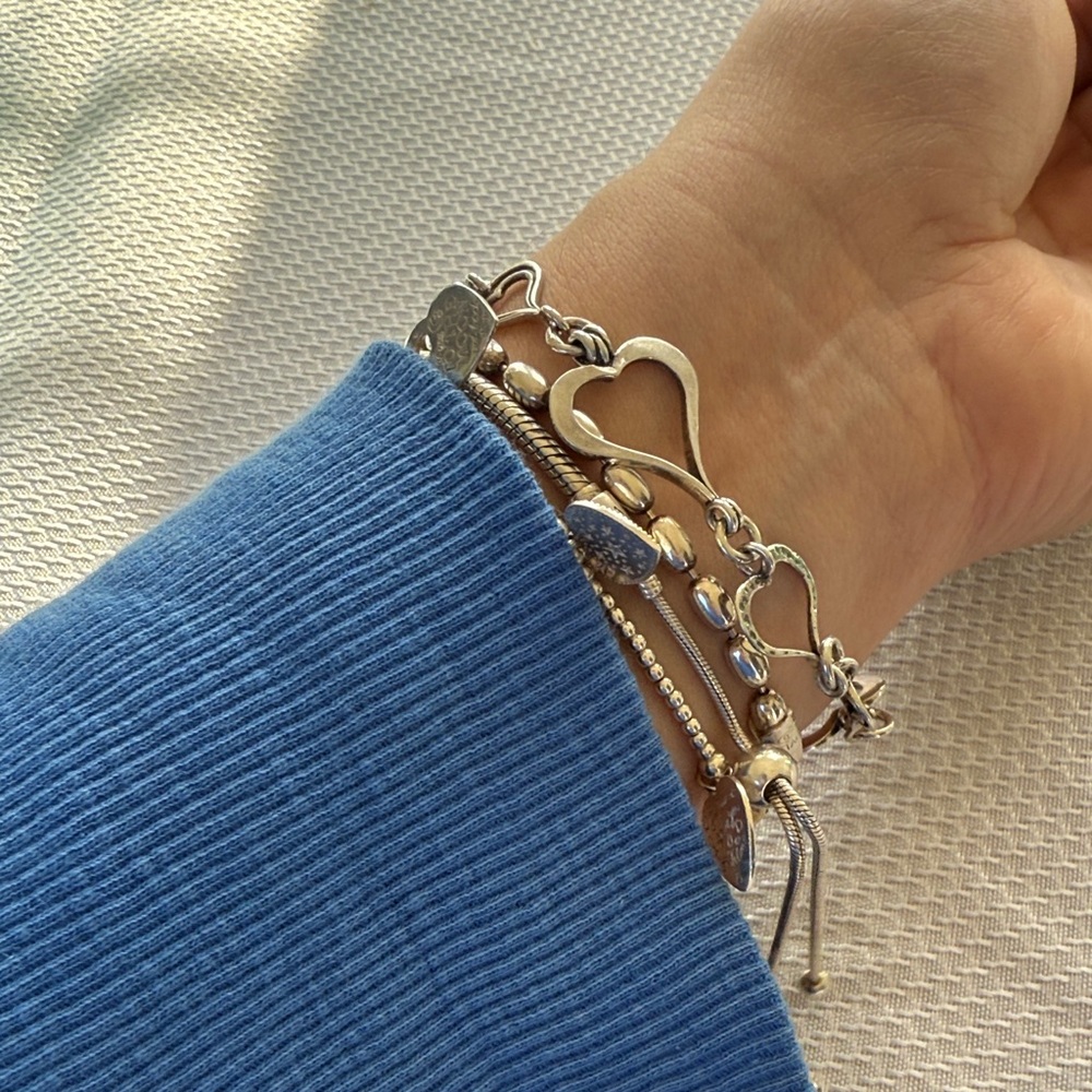 Silpada Sterling Silver Heart Link Bracelet